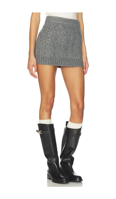 Lovers & Friends Ibona Cable Mini Skirt In Gray