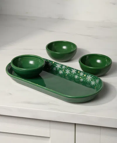 Fiesta Jade Snowflakes 4-piece Condiment Set, Exclusively At Macy's In Green