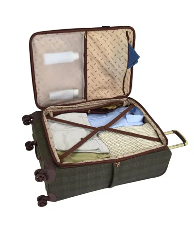 London Fog Closeout!  Brentwood Iii 27" Check-in Expandable Spinner Softside In Green