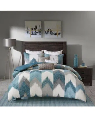 Ink+ivy Inkivy Alpine Chevron Print Duvet Cover Sets In Blue