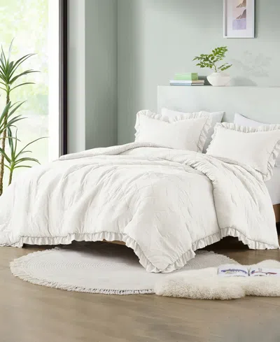 510 Design Phoebe Diamond Quilted Ruffle Edge 3-pc. Comforter Set, King/california King In White