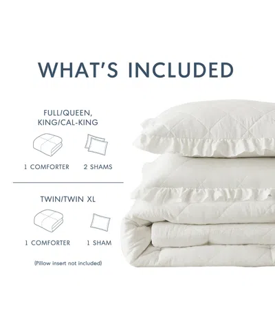 510 Design Phoebe Diamond Quilted Ruffle Edge 3-pc. Comforter Set, King/california King In White