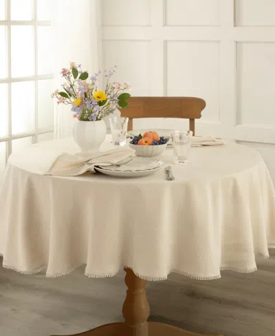 Lenox French Perle 70" Round Tablecloth In Brown