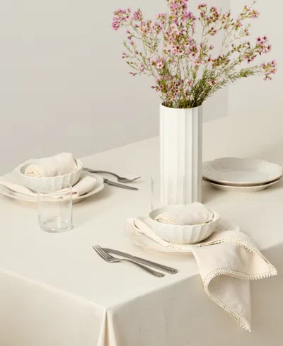 Lenox French Perle 70" Round Tablecloth In Brown