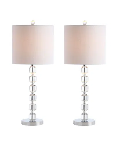 Jonathan Y Cary 27.5" Modern Stacked Crystal, Led Table Lamp