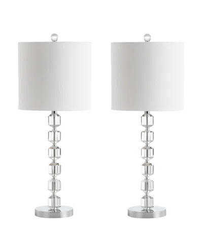 Jonathan Y Cary 27.5" Modern Stacked Crystal, Led Table Lamp