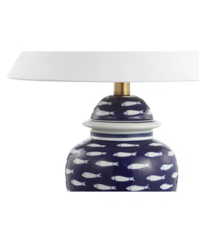 Jonathan Y School Of Fish 22" Ginger Jar Ceramic, Led Table Lamp In Multi