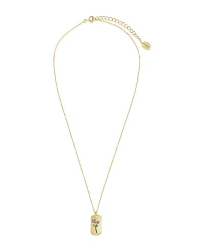 Sterling Forever Women's Birth Flower Necklace In Gold