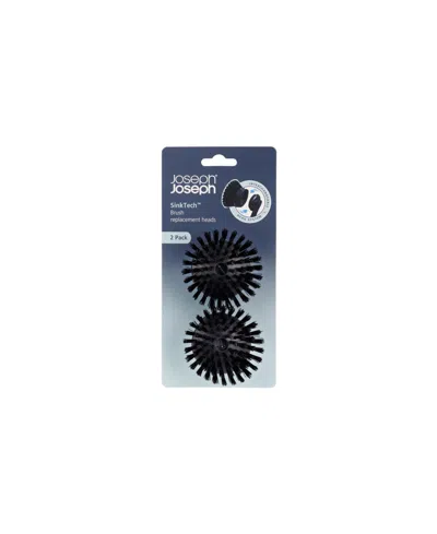 Joseph Joseph Sinktech Set Of 2 Dish Brush Replacement Heads In Black