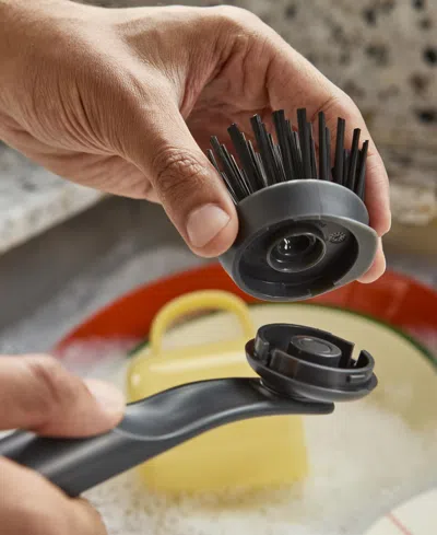 Joseph Joseph Sinktech 2-piece Dish Brush With Replacement Head In Black
