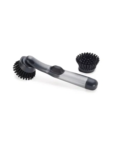 Joseph Joseph Sinktech 2-piece Soap-dispensing Dish Brush With Replacement Head In Black