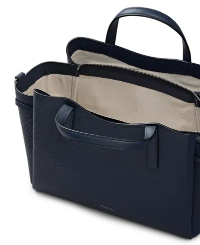 Radley London Blake Gardens Large Leather Ziptop Grab Bag In Blue