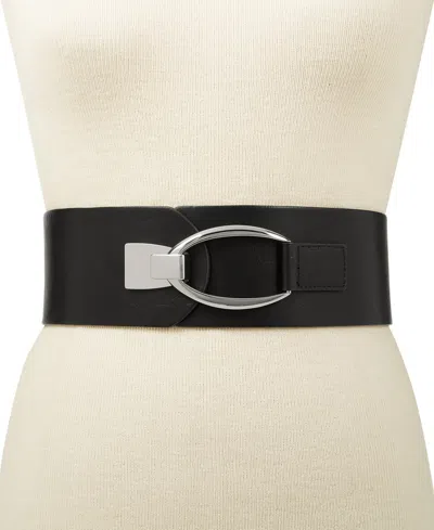 Inc International Concepts Interlocking-hook Stretch Belt, Created For Macy's In Black