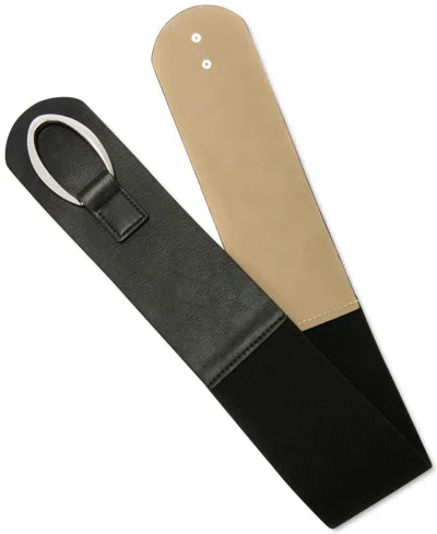 Inc International Concepts Interlocking-hook Stretch Belt, Created For Macy's In Black