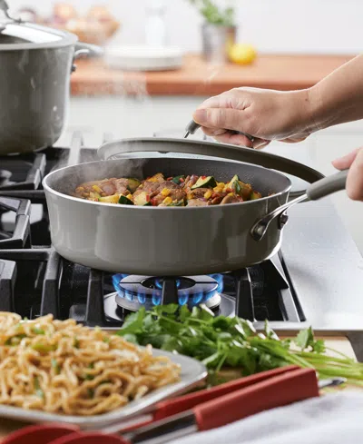 Rachael Ray Cook + Create Aluminum Nonstick Saute Pan With Lid, 3 Quart In Gray