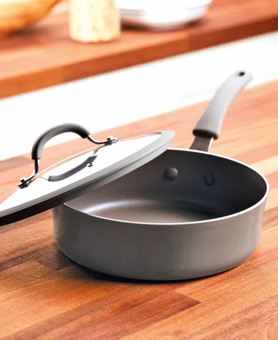 Rachael Ray Cook + Create Aluminum Nonstick Saute Pan With Lid, 3 Quart In Gray