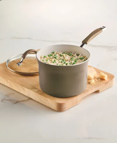 Rachael Ray Cucina Ceramic Nonstick 8-pc. Cookware Set, Created For Macy's In Brown