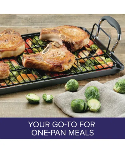 Anolon Advanced Home Hard-anodized Nonstick Double Burner Griddle, 10" X 18" In Blue