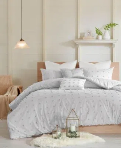 Intelligent Design Brooklyn Jacquard Cotton Comforter Sets In Gray