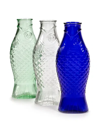 Serax Carafe Fish Glass, Set Of 1 In Blue