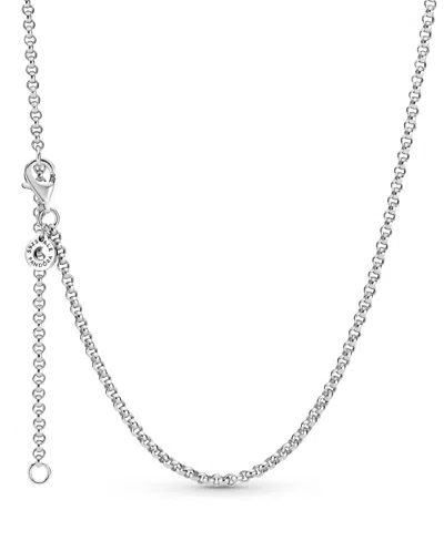 Pandora Moments Sterling Silver Rolo Chain Necklace In Metallic