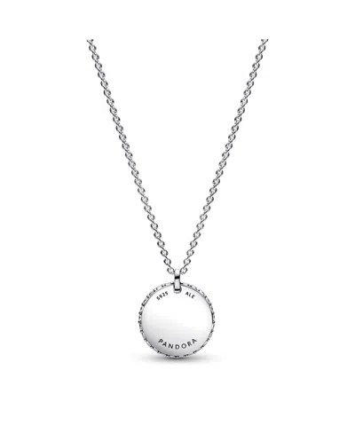 Pandora Sterling Silver Round Disc Collier Necklace In Metallic