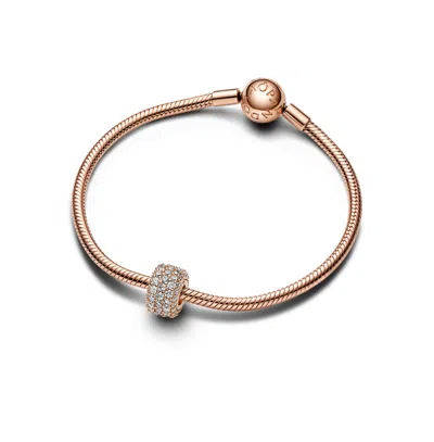 Pandora Cubic Zirconia Pave Triple-row Charm In Gold