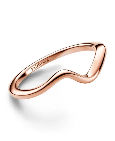 Pandora Sterling Wave Ring In Pink