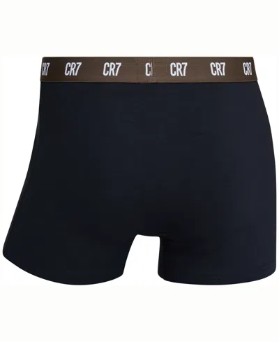 Cr7 Men's Cotton Blend Trunks, Pack Of 3 In Blue