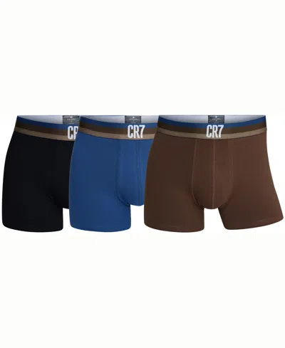 Cr7 Men's Cotton Blend Trunks, Pack Of 3 In Multi