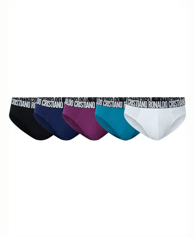 Cr7 Men's Cotton Blend Briefs In Travel Bag, Pack Of 5