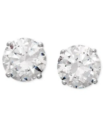 Arabella Cubic Zirconia Round Stud Earrings Collection In 14k White Gold In White
