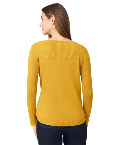 Melissa Paige Women's Boat Neck Long-sleeve Sweater In Yellow