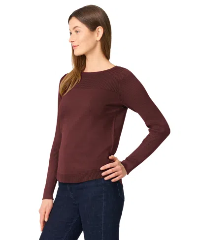 Melissa Paige Women's Boat Neck Long-sleeve Sweater In Brown