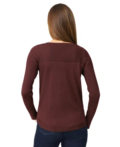 Melissa Paige Women's Boat Neck Long-sleeve Sweater In Brown