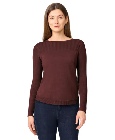 Melissa Paige Women's Boat Neck Long-sleeve Sweater In Brown