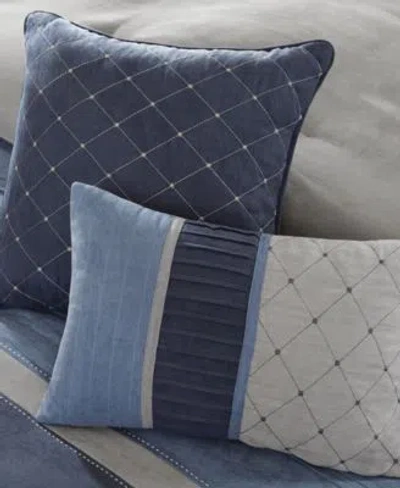 Madison Park Collins Faux Suede 7 Pc. Comforter Sets In Blue