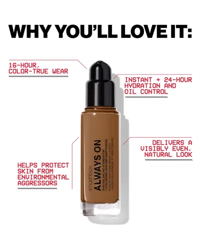 Smashbox Always On Skin-balancing Foundation With Hyaluronic Acid + Adaptogens - M30n In Brown