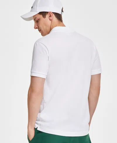 Lacoste Short Sleeve Pima Jersey Interlock Regular Fit Polo Shirt In White