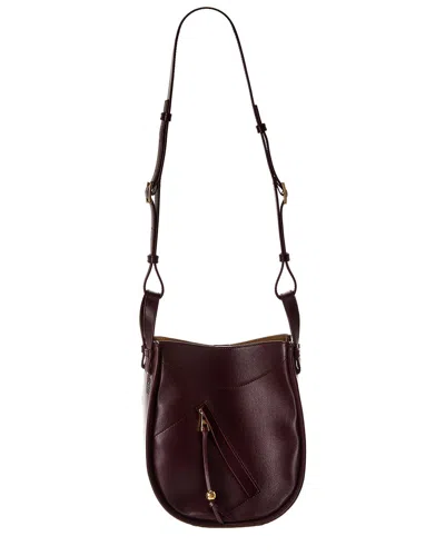 Loewe Hammock Slice Leather Hobo Bag In Burgundy