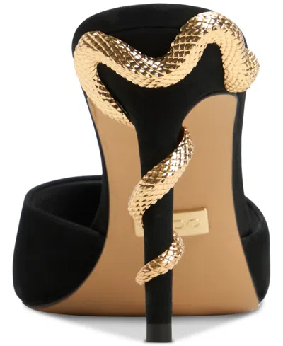 Aldo Seashella Pointed Toe Slide Sandal In Other Black