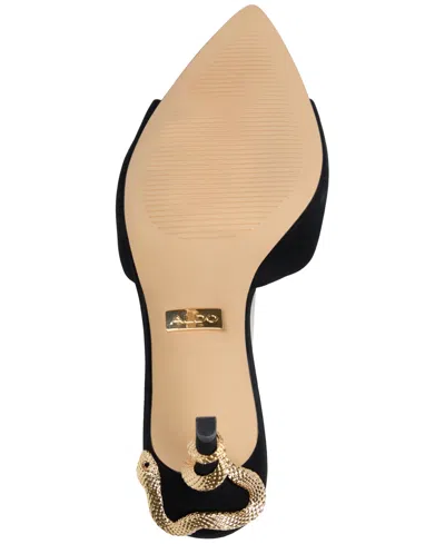 Aldo Seashella Pointed Toe Slide Sandal In Other Black