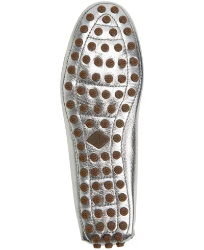 Sperry Women's Port Driver Round Toe Flats In Silver