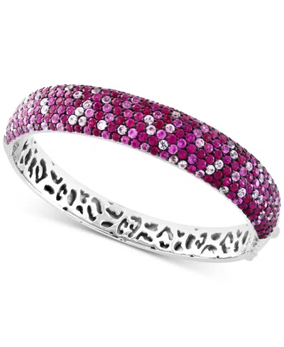 Effy Collection Ruby (7-1/3 Ct. T.w.) & Pink Sapphire (7-1/3 Ct. T.w.) Ombre Bangle Bracelet In Sterling Silver In Multi