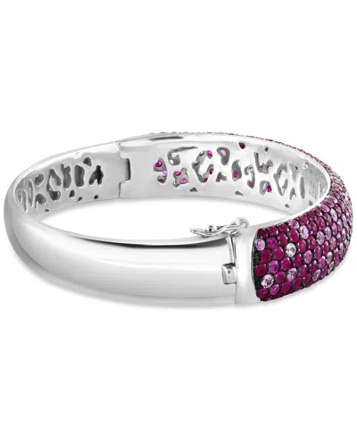 Effy Collection Ruby (7-1/3 Ct. T.w.) & Pink Sapphire (7-1/3 Ct. T.w.) Ombre Bangle Bracelet In Sterling Silver In Multi