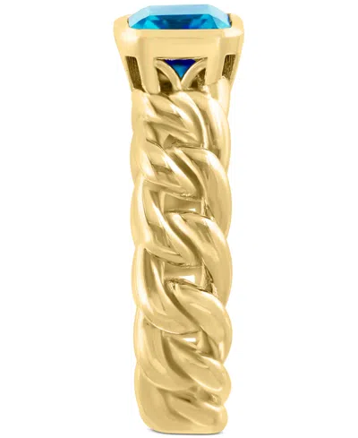 Effy Collection Effy Blue Topaz Chain Link Statement Ring (1-7/8 Ct. T.w.) In Gold-plated Sterling Silver In Gold