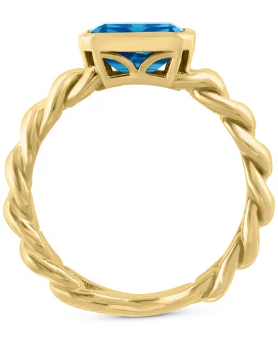 Effy Collection Effy Blue Topaz Chain Link Statement Ring (1-7/8 Ct. T.w.) In Gold-plated Sterling Silver In Gold