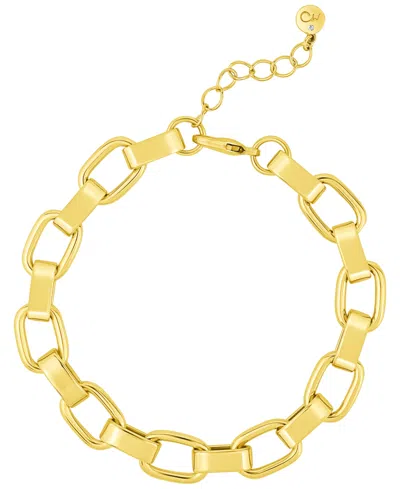 And Now This High Polished Link Chain Bracelet In 18k Gold Plated Brass In Gold
