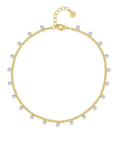 And Now This Silver Plated And 18k Gold Plated Ball Anklet
