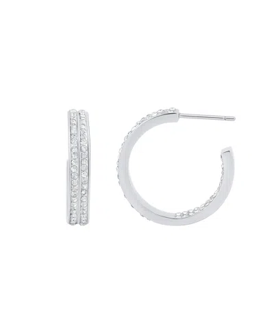 And Now This Double Row Crystal Hoop Earring In Metallic